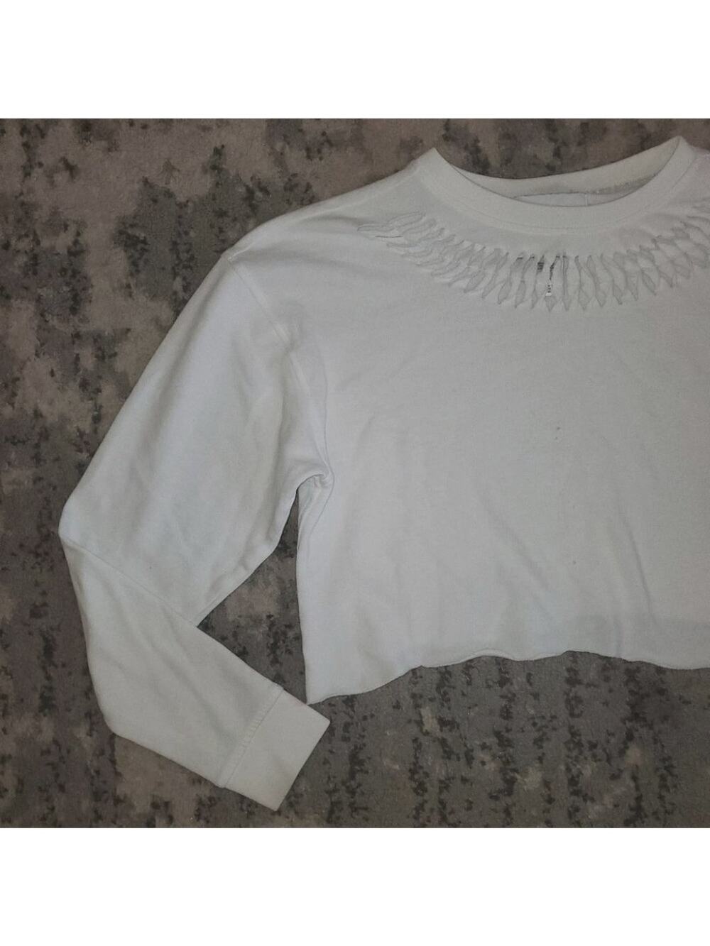 Victoria Sport White Long Sleeve Crop Top Size XS